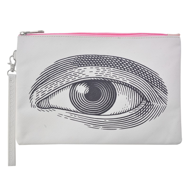 Melady Pochette da donna 28x18 cm Bianco Plastica Rettangolo Occhio