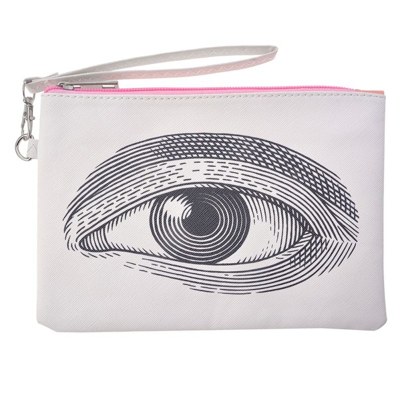 Melady Damenkulturtasche 22x15 cm Weiß Kunststoff Rechteck Auge