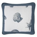 Clayre & Eef Federa per cuscino 40x40 cm Blu Cotone Quadrato Conchiglie