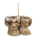 Clayre & Eef Kersthanger Schoenen 8x7x7 cm Goudkleurig Stof