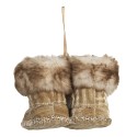 Clayre & Eef Ornamento Natalizio Scarpe 8x7x7 cm Color oro Tessuto