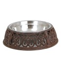 Clayre & Eef Dog Bowl Ø 27x8 cm / 800 ml Brown Iron Round