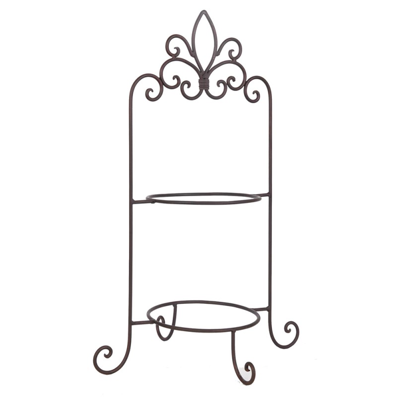 Clayre & Eef Etagère voor 2 borden  38x30x57 cm Bruin Ijzer Rond