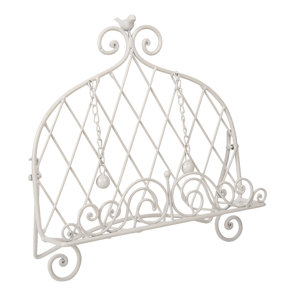Clayre&Eef Kookboekstandaard 34x17x35 cm Wit IJzer afbeelding