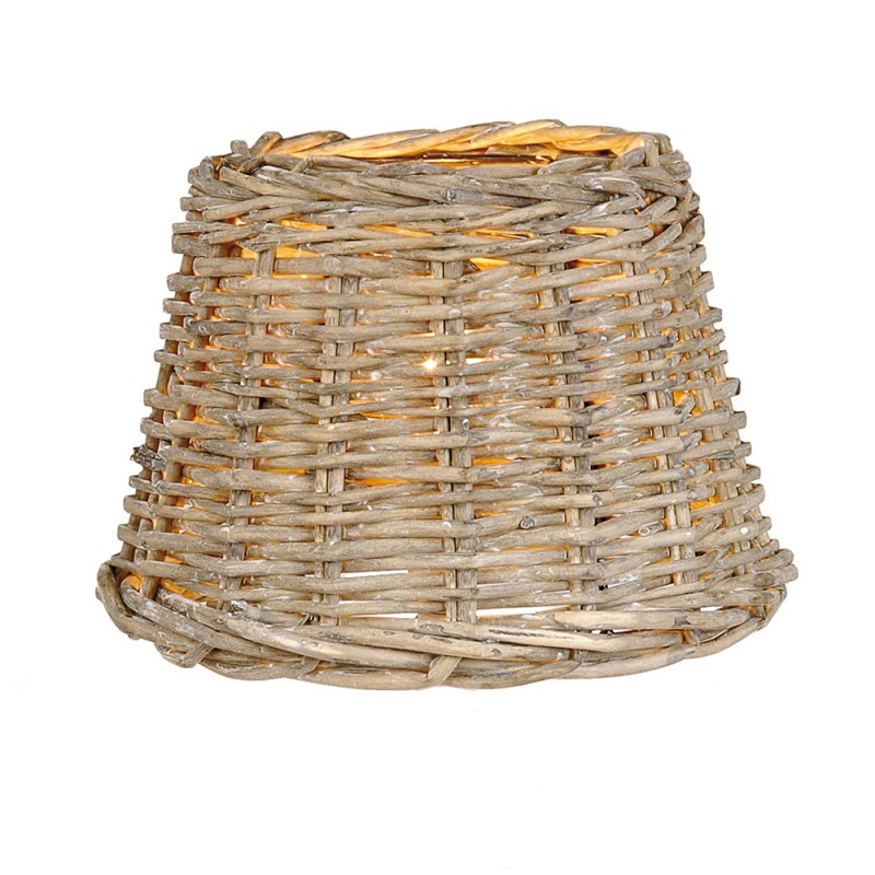 Clayre & Eef Lampenkap  Ø 23x17 cm Beige Rotan Rond