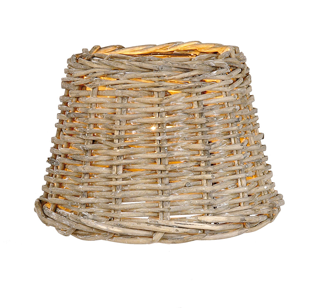 Clayre&Eef LampenkapØ 23x17 cm Beige Rotan afbeelding