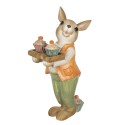 Clayre & Eef Figur Kaninchen 11x6x16 cm Beige Grün Polyresin