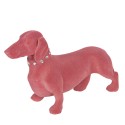 Clayre & Eef Beeld Hond 22x14 cm Roze Synthetisch