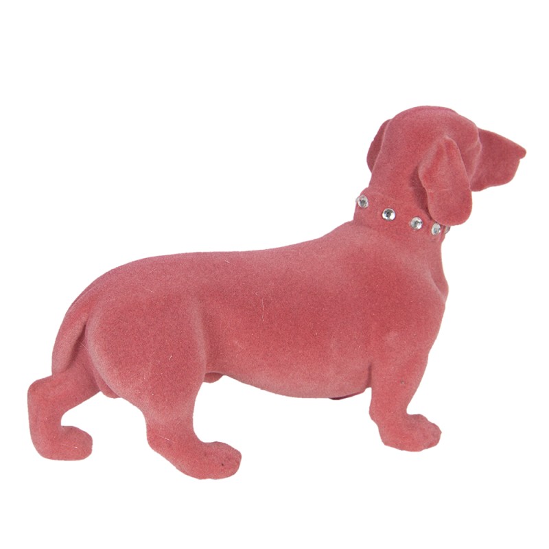 Clayre & Eef Figurine Chien 22x14 cm Rose Synthétique