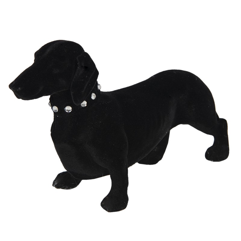 Clayre & Eef Figurine Dog 22x14 cm Black Synthetic