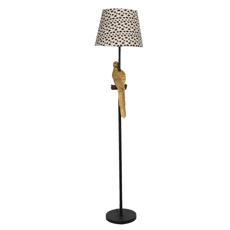 Clayre & Eef Floor Lamp Ø 37x165 cm  Black Beige Plastic Rectangle