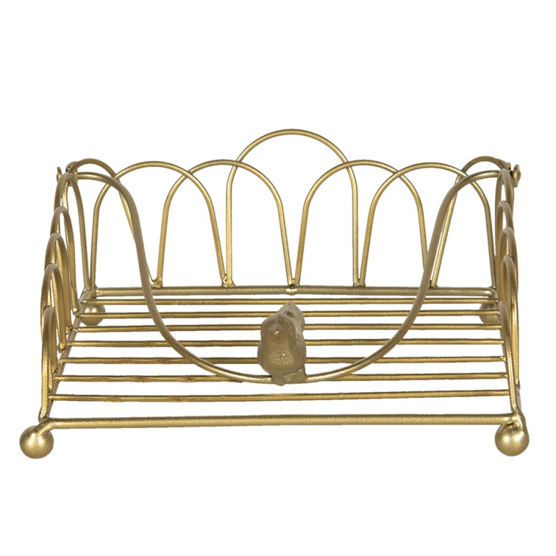 Clayre & Eef Napkin Holder 20x20x9 cm Gold colored Iron Square