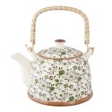 2Clayre & Eef Teapot with Infuser 700 ml Green Ceramic Round