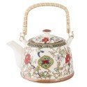 2Clayre & Eef Teapot with Infuser 700 ml Beige Red Ceramic Round