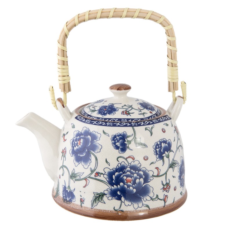 2Clayre & Eef Teapot with Infuser 700 ml Blue Ceramic Round
