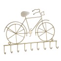 Clayre & Eef Schlüsselbrett Fahrrad 32x23 cm Goldfarbig Eisen