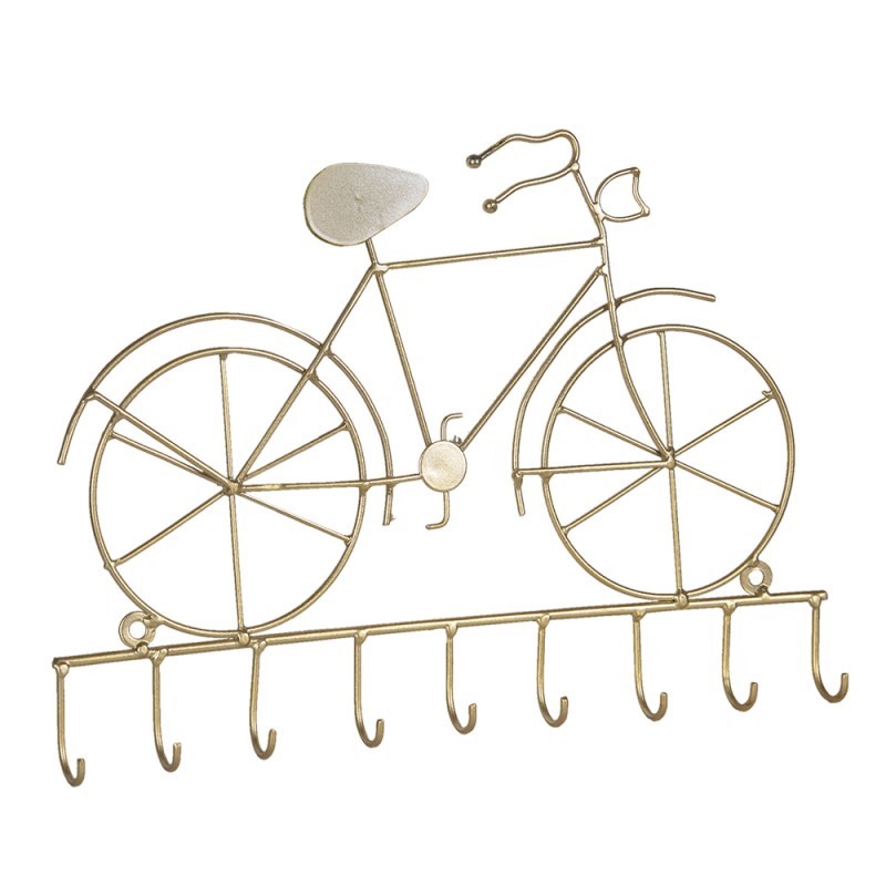 Clayre & Eef Appendi chiavi Bicicletta 32x23 cm Color oro Ferro
