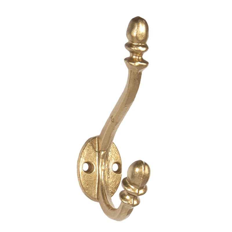 Clayre & Eef Wall Hook 3x8x12 cm Gold colored Iron
