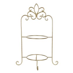 Clayre & Eef 2-Tiered Plate Stand 38x30x57 cm Gold colored Iron Round