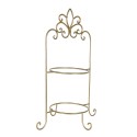 Clayre & Eef Etagere für 2 Teller 38x30x57 cm Goldfarbig Eisen Rund