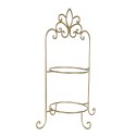 Clayre & Eef 2-Tiered Plate Stand 38x30x57 cm Gold colored Iron Round