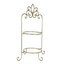 Clayre & Eef Etagère voor 2 borden  38x30x57 cm Goudkleurig Ijzer Rond