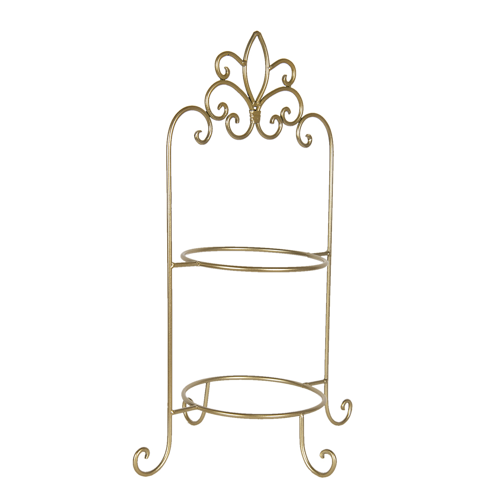 EtagèRe Voor 2 Borden 38X30X57 Cm Goudkleurig Ijzer-image