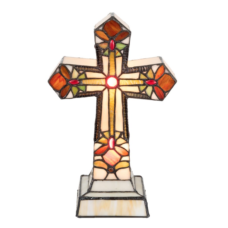 Table Lamp Tiffany 22 13 35 Cm E14, Stained Glass Cross Table Lamp
