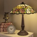 2LumiLamp Lampe de table Tiffany Ø 44*57 cm E27/max 2*60W Jaune, Vert, Rose Vitrail Triangle