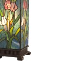 2LumiLamp Lampe de table Tiffany 17x17x58 cm  Vert, Rose, Bleu Vitrail Carré