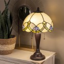 2LumiLamp Lampe de table Tiffany Ø 30x50 cm  Beige, Vert Vitrail