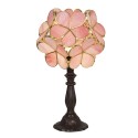 LumiLamp Tiffany Tafellamp  43 cm Roze Glas Bloemen