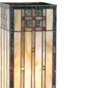 2LumiLamp Tiffany Tafellamp 5LL-9221 18*18*45 cm E27/max 1*60W Beige Bruin Glas in lood Rechthoek Art Deco Tiffany Bureaulamp