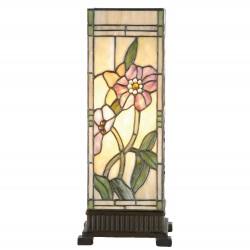 LumiLamp Lampada parete Tiffany 18*18*45 cm E27/max 1*40W Beige, Rosa  Vetro Colorato  Rettangolare
