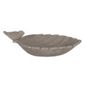 Clayre & Eef Bird Feeder Tray Leaf 31x21x11 cm Grey Stone Oval