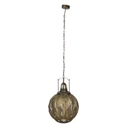 Clayre & Eef Pendant Lamp 45*45*70/175 cm Golden color Iron Glass
