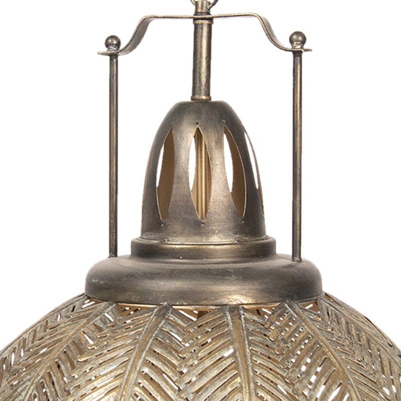 Clayre & Eef Pendant Lamp 45x45x70/175 cm  Golden color Iron Glass