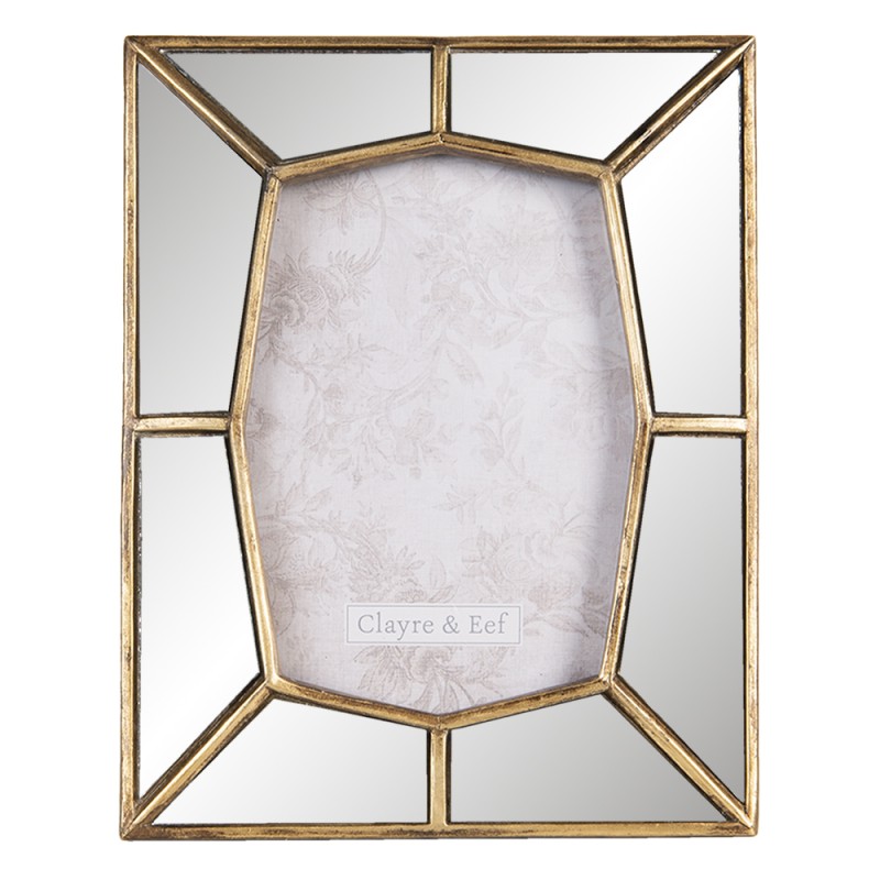 Clayre & Eef Photo Frame 13x18 cm Gold colored Plastic Rectangle