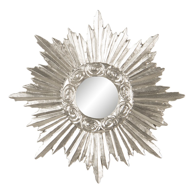 Clayre & Eef Mirror 19x19 cm Silver colored Plastic Glass Round