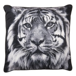 Clayre & Eef Decorative Cushion 45x45 cm Grey Synthetic Square Tiger