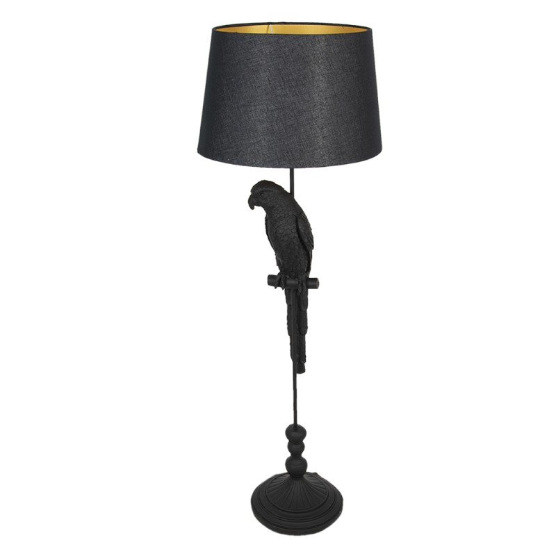 Clayre & Eef Floor Lamp Parrot Ø 40x121 cm  Black Plastic