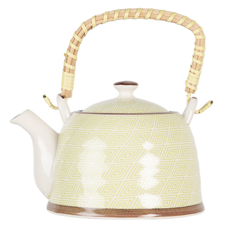 Clayre & Eef Teapot with Infuser 6CETE0056L 700 ml Green Porcelain Round