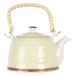 Clayre & Eef Teapot with Infuser 6CETE0056L 700 ml Green Porcelain Round