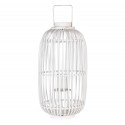 Clayre & Eef Wind Light Ø 31x60 cm White Wood Glass Round