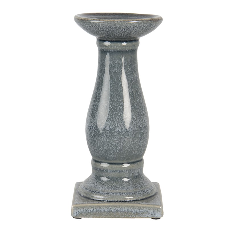 Clayre & Eef Candle holder 25 cm Grey Ceramic Round