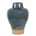 Clayre & Eef Vase Ø 21x31 cm Bleu Céramique Rond