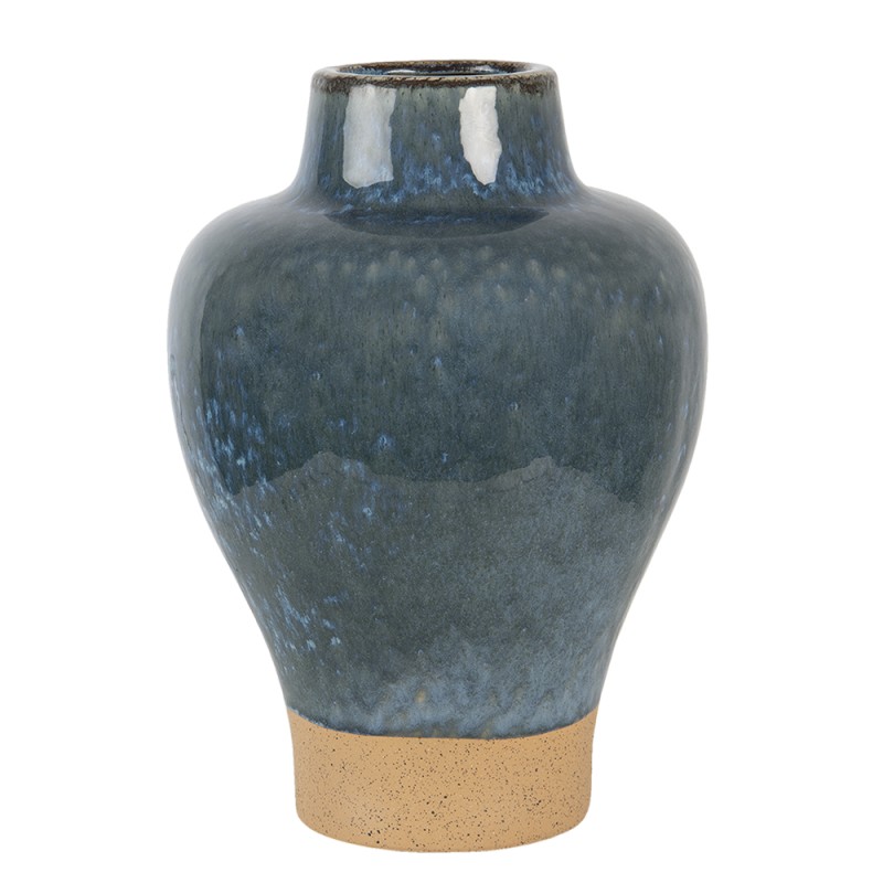 Clayre & Eef Vase Ø 21x31 cm Blau Keramik Rund