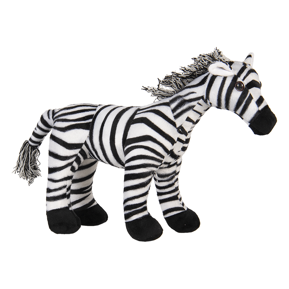 Clayre&Eef Deurstopper Zebra 37x13x30 cm Zwart Wit Polyester afbeelding
