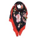 Juleeze Printed Scarf 80x180 cm Black Synthetic