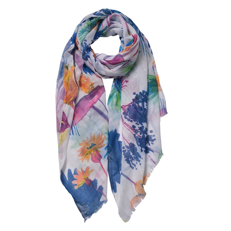 Juleeze Printed Scarf 70x180 cm Blue Synthetic